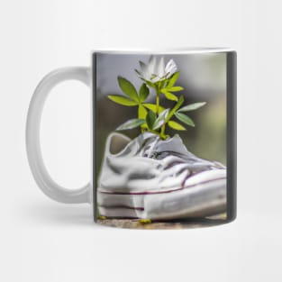 White Sneaker with Flowers Mug